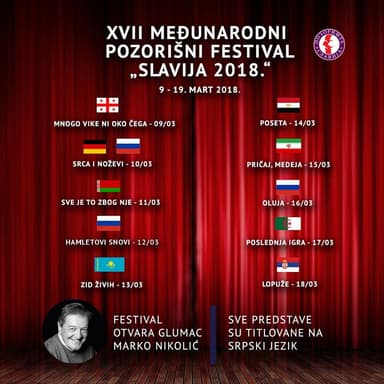 XVII Međunarodni pozorišni festival "Slavija 2018."